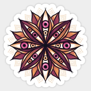 Psychedelic Eyes Double Iris Trippy Pink Whimsigoth Flower Sticker